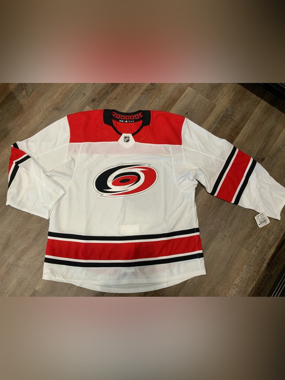 Adidas Carolina Hurricanes MiC NHL Hockey Jersey White Red Made In Canada Sz 58